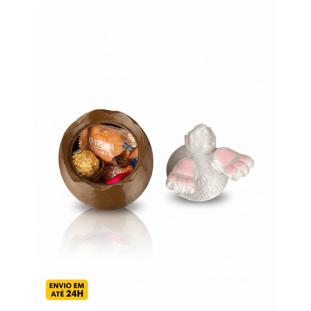 Porta Bombons Ovo Páscoa Com Tampa Coelho Porta Doces Decorativo Lembrancinha Páscoa