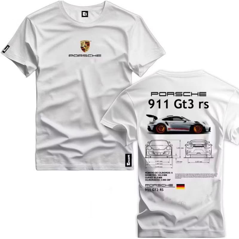Camiseta Masculina Feminina 100% Algodão Porsche GT3 911