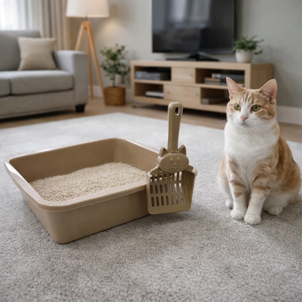 Bandeja + Pá Higiênica Gato Caixa de Areia Pet Limpeza