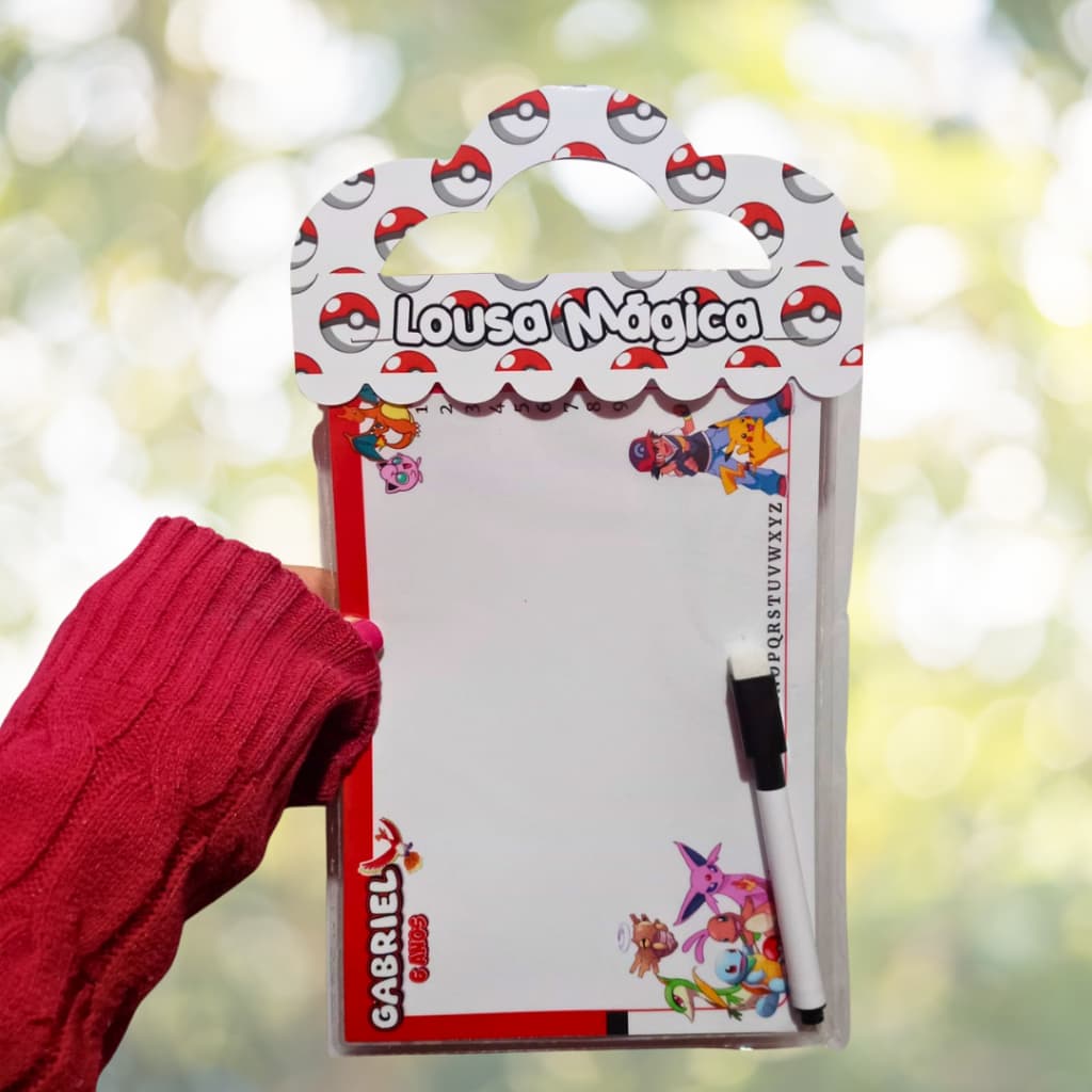 02 Lousas Mágicas Pokemon - Lousa Mágica 3 em 1 Pokemon - Lembrancinha Pokemon - Aniversário Pokemon