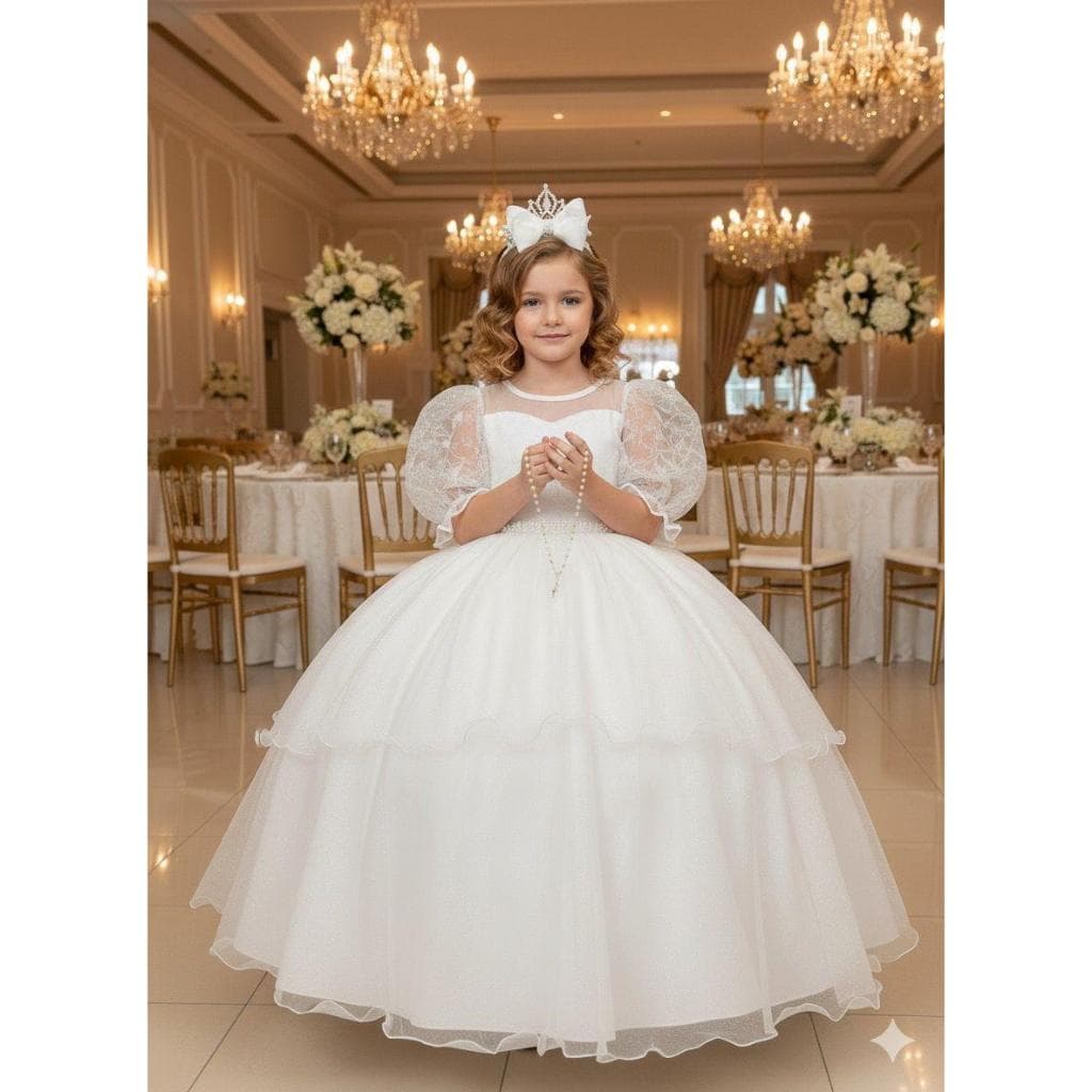 Vestido  Longo Eva Off Daminhas Florista Festas Bella Child Festas Eventos
