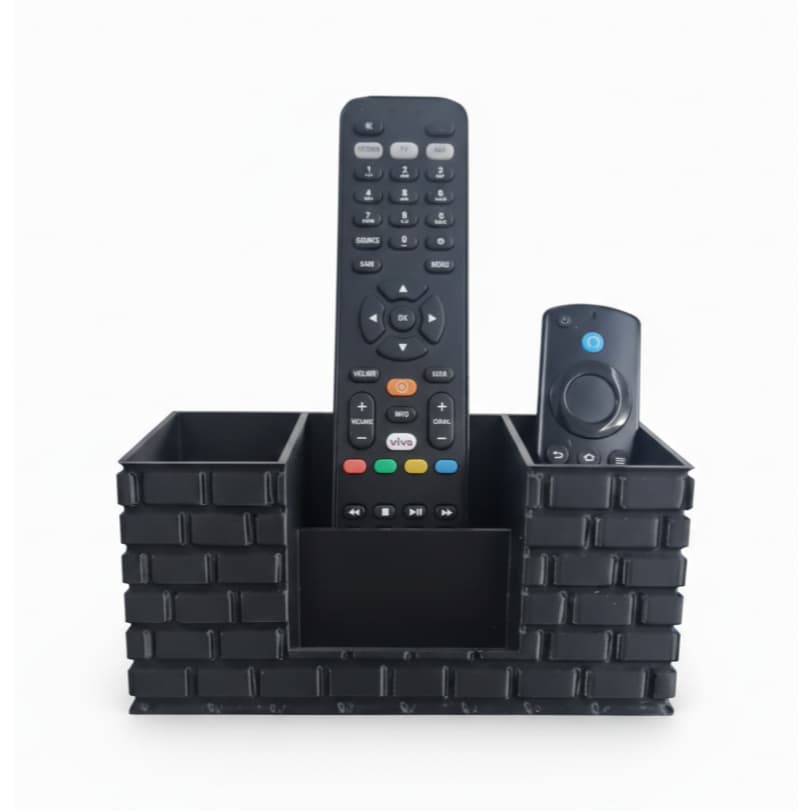 Porta Controles Organizador De Mesa Sala 3 Divisórias Moderno