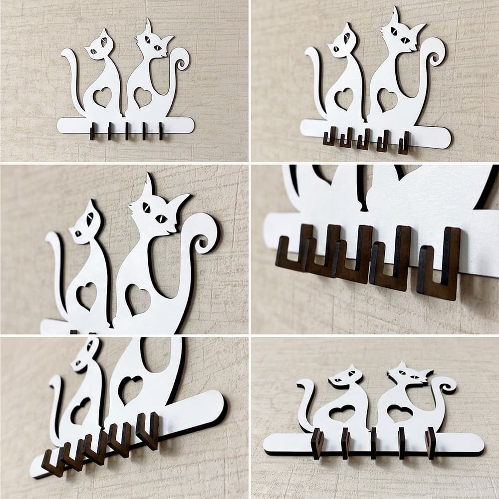 Porta Chaves em MDF com Ganchos  Organizador Decorativo 20cm Veja nossos modelos