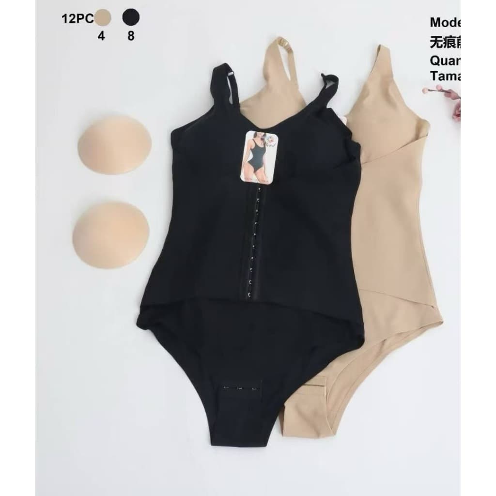 Body Modelador Seamless com Fecho Frontal e Fecho de Cueca