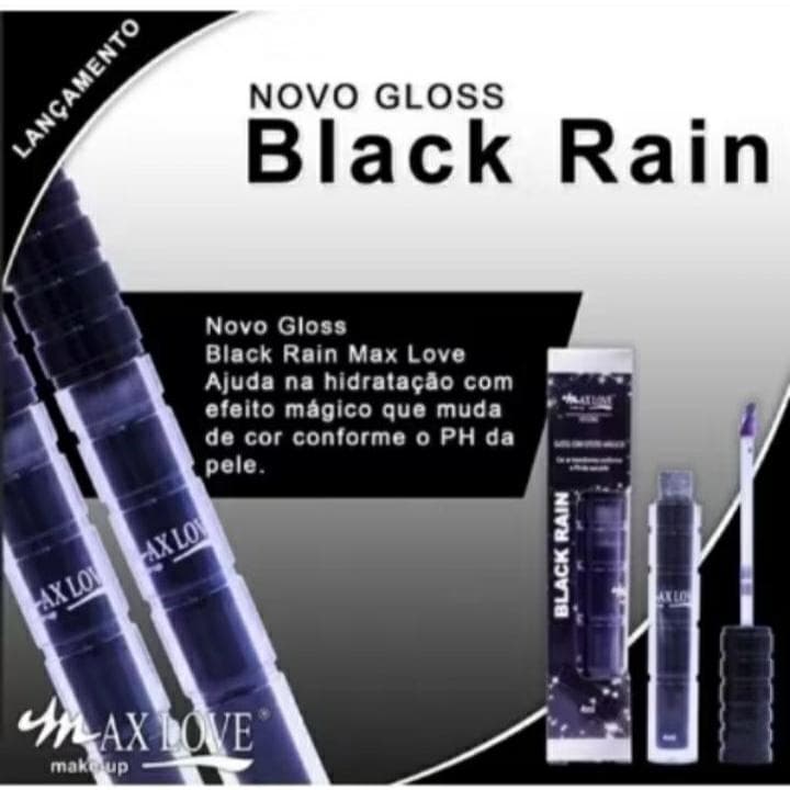 Gloss Efeito Magico Black Rain (Hidratante, Efeito Lip Tint) - Gloss Preto Com Efeito Magico Muda de Cor com PH Max Love