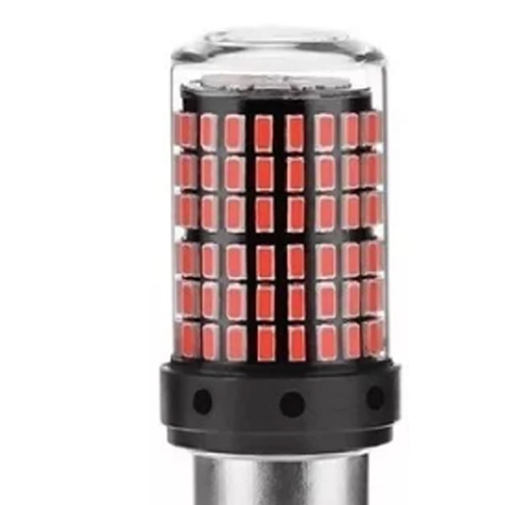 Lâmpada 1157 Dois Polos 144 leds smd Vermelho 360o Un