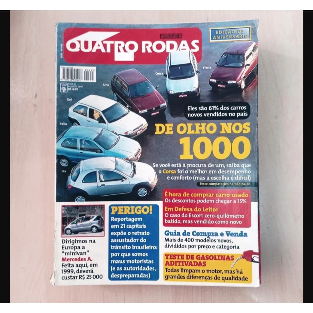 Revista Quatro Rodas 445 1997 Wrangler Classe A V70r 406 Coupe Kia Besta