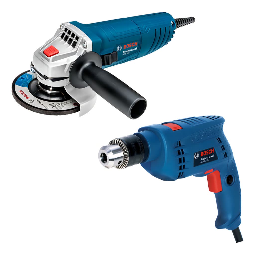 Combo Bosch Furadeira Gsb 550 + Esmerilhadeira Gws 850 Azul 60