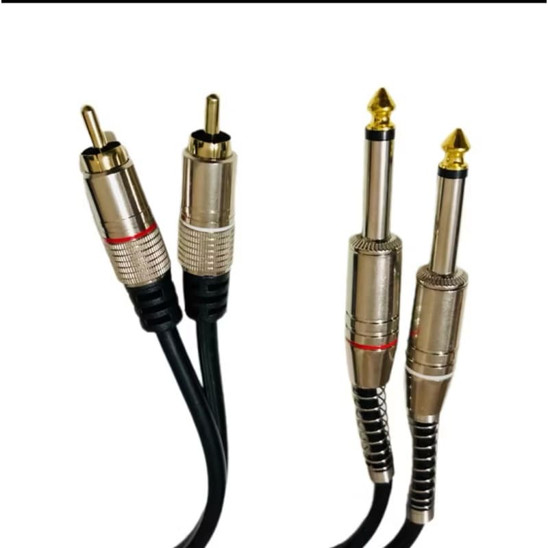 Cabo Audio Auxiliar 2 Rca X 2 P10 Mono Blindado Profissional