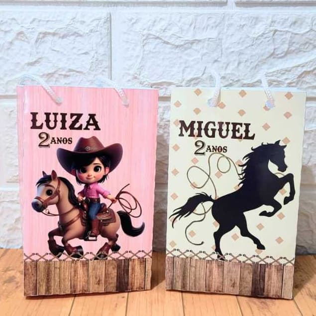 Sacolinha Personalizada - HARAS - CAVALO - COWBOY, Sacolinha Surpresa | Lembrancinha Festa | Pegue e Monte.