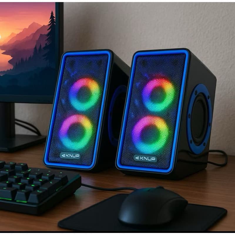 Caixa Caixinha de Som Subwoofer Gamer Led Chroma Mac Computador P2 Tv Pc Usb