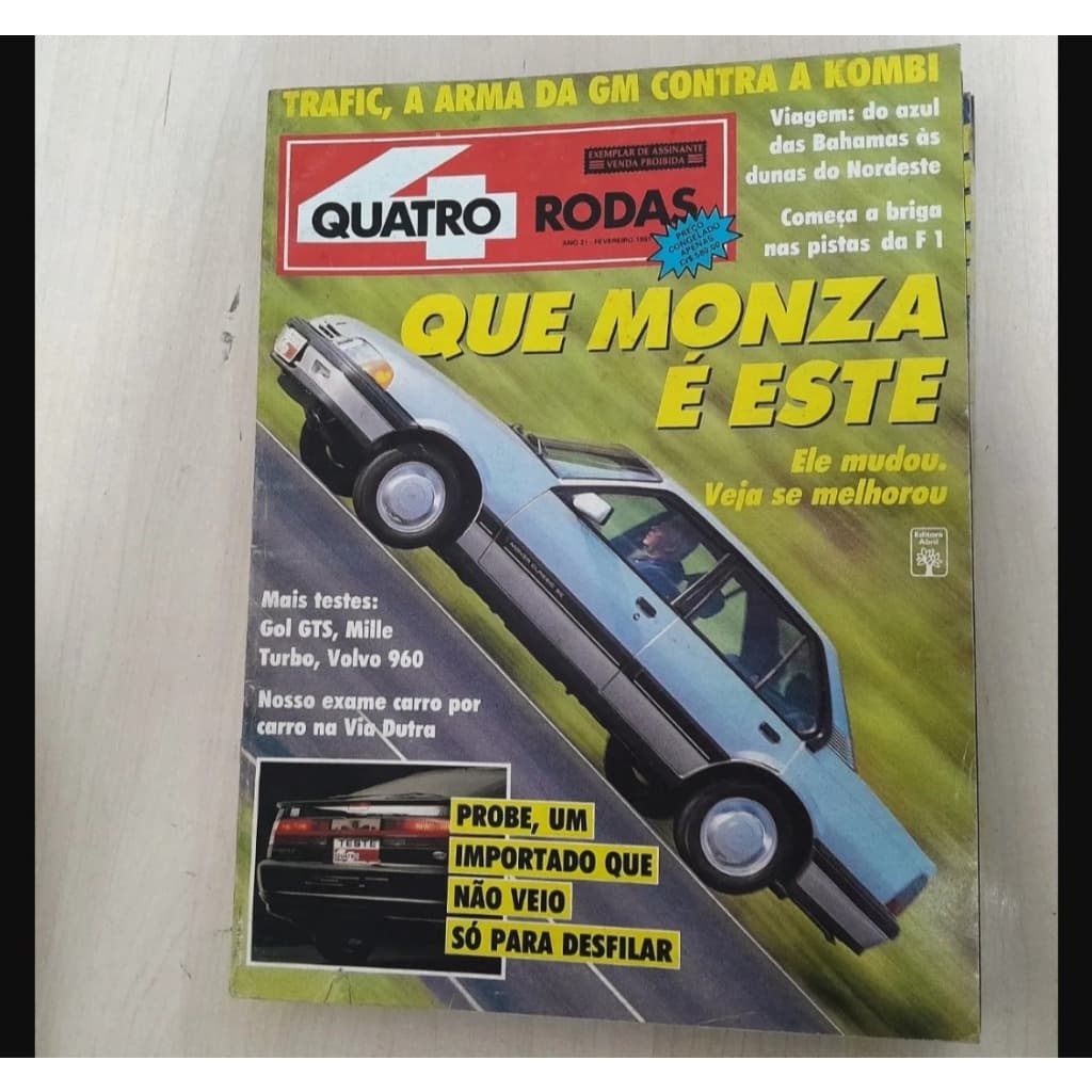Revista Quatro Rodas 367 1991 Monza Trafic Mille Turbo Ford Probe Gol GTS