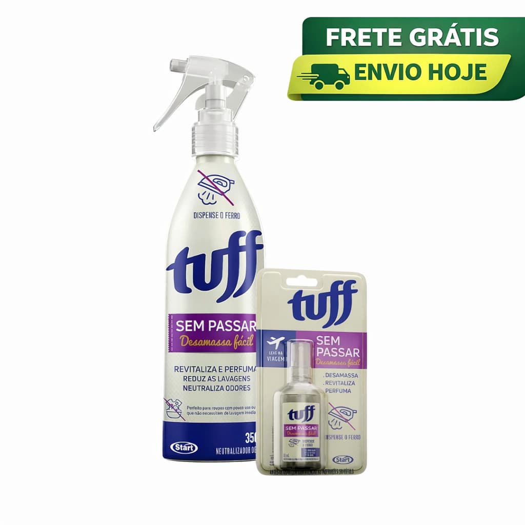 Kit Tuff Sem Passar Desamassa Fácil Spray + Viagem Sem Ferro Neutraliza Odores