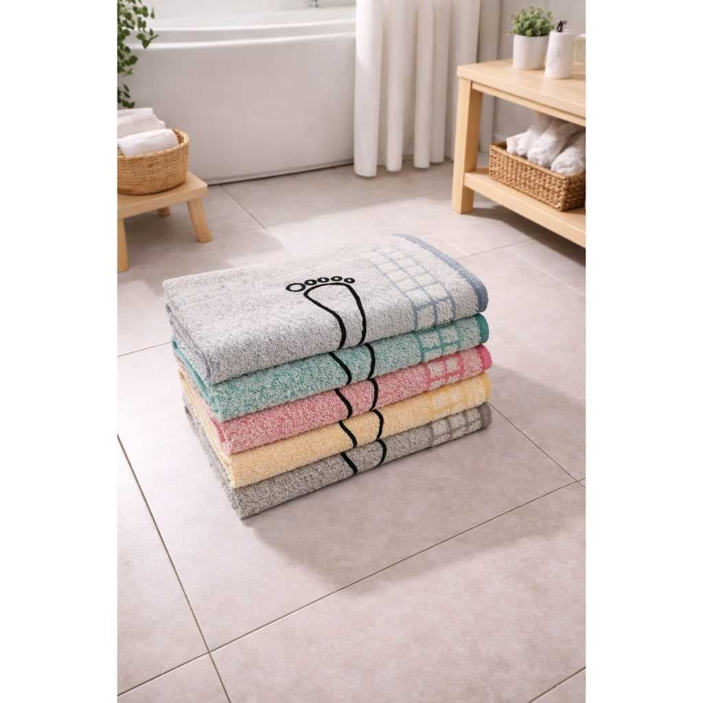 Kit 6 Tapetes Piso Para Banheiro Pesinho 100% Algodão Atoalhado 45x70 cm