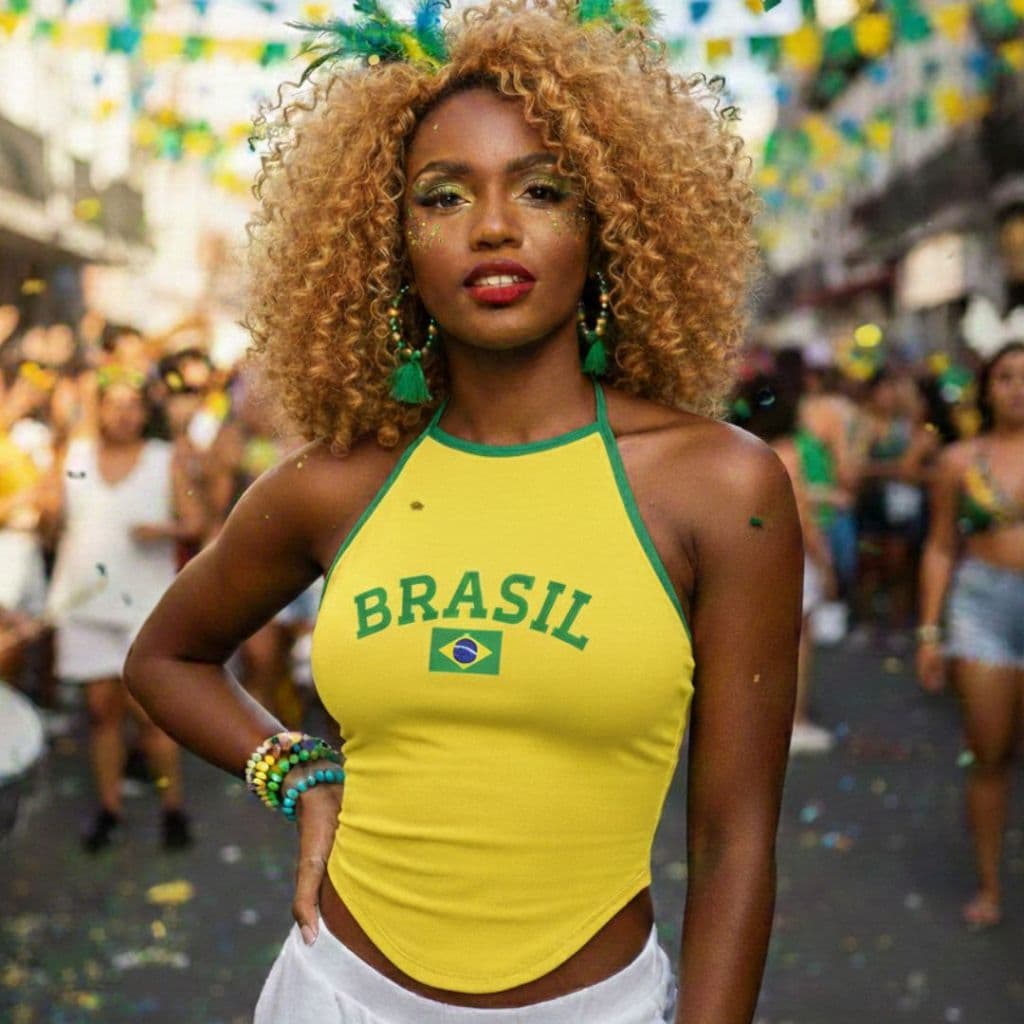 Blusa Frente Única Brasil Brazilcore Suplex Premium Estampa Premium