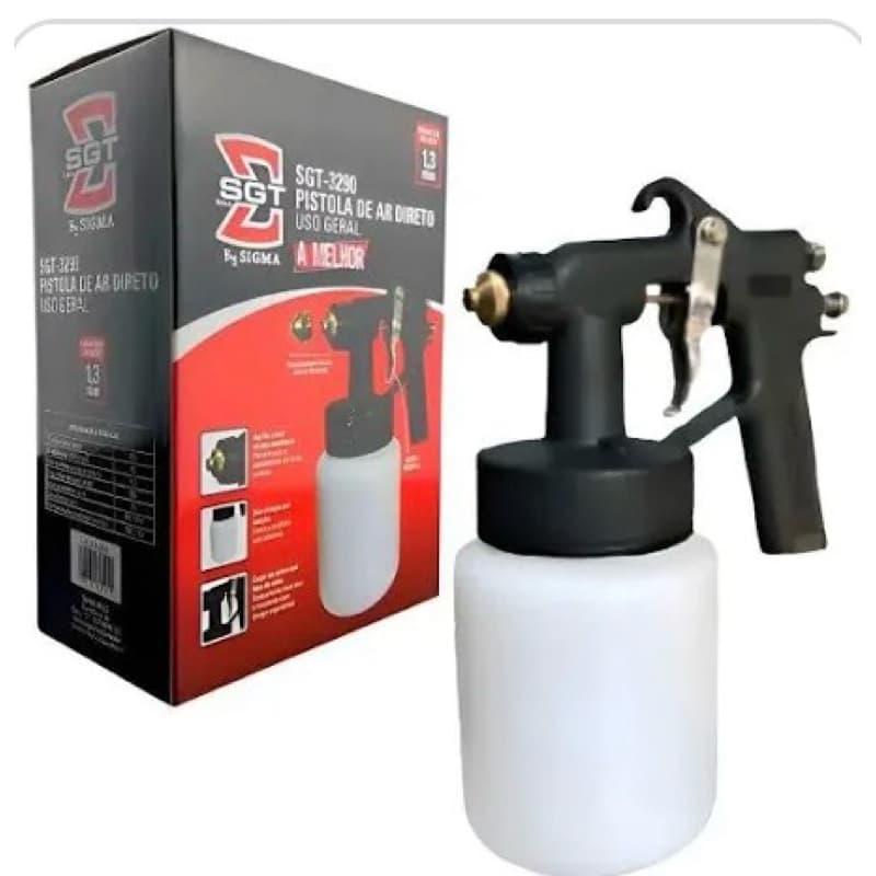 Pistola de Pintura Profissional Compressor Tufão - Ar Direto 600ml, Leve e Versátil