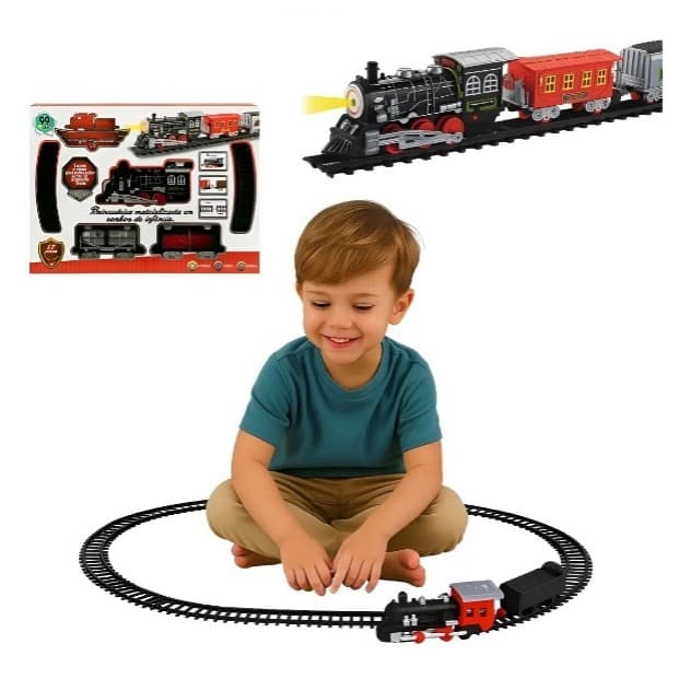 Trenzinho Educativo Infantil De Brinquedo Menino Luzes Som Pilhas