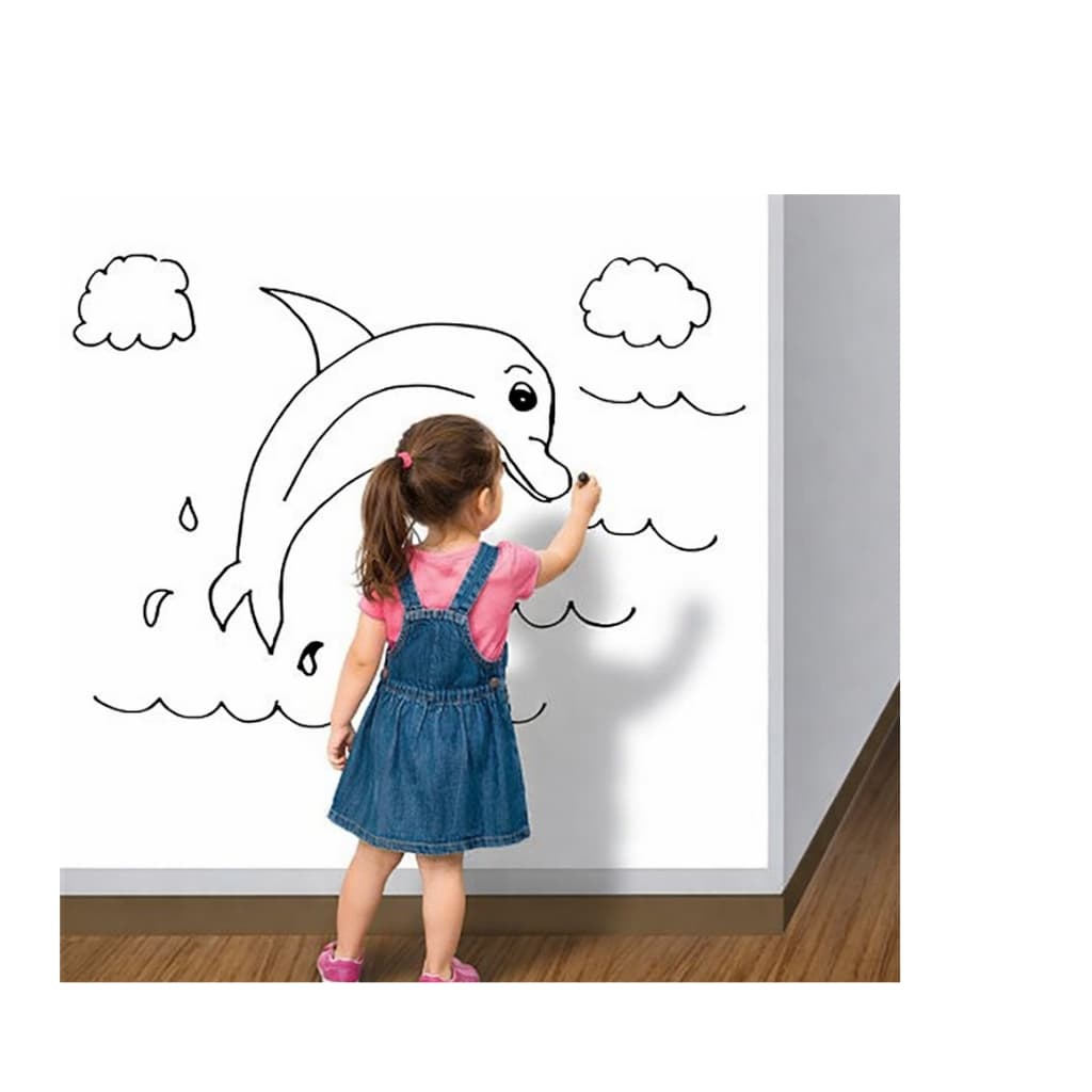 Adesivo Papel de Parede Quadro Lousa Branca com Marcador Caneta 2M x 45CM