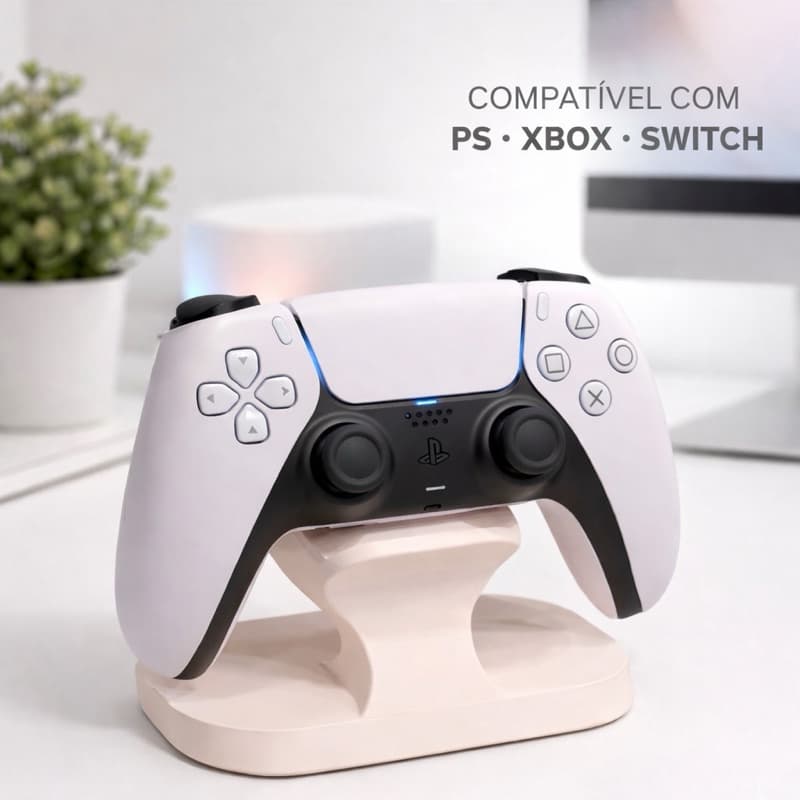 Suporte Universal para Controle PS5, PS4, Xbox e Switch | Organizador de Mesa | Impressão 3D