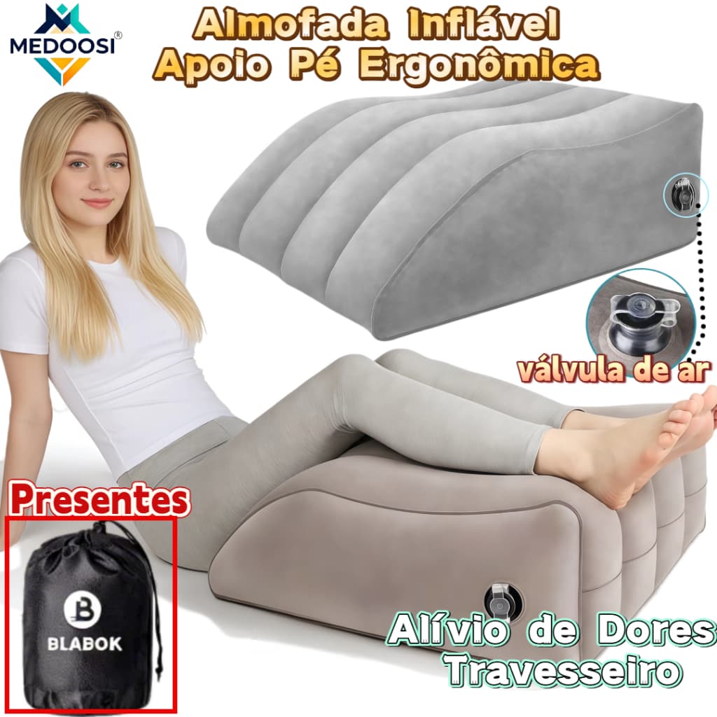 MEDOOSI Almofada Inflável Apoio Pé Ergonômica  - Suporte Portátil para Pernas e Costas | Alívio de Dores Travesseiro