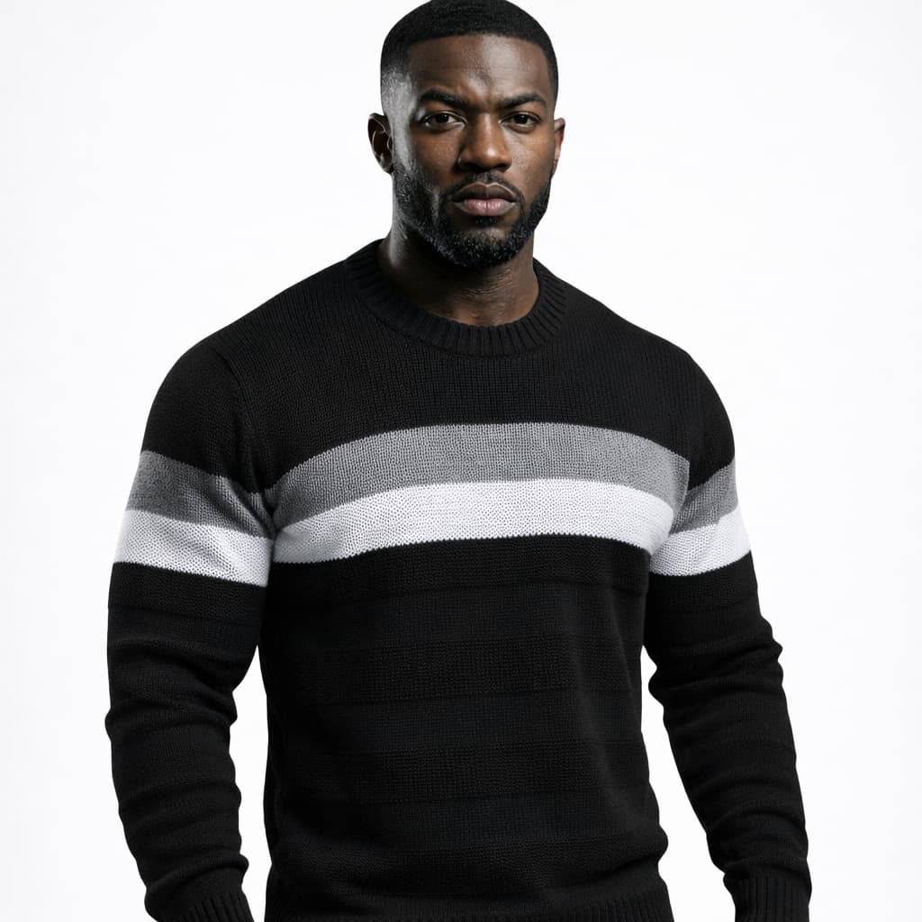 Suéter de Inverno Tricô Estiloso Roupa Casual Chique Masculina Estilo Old Money