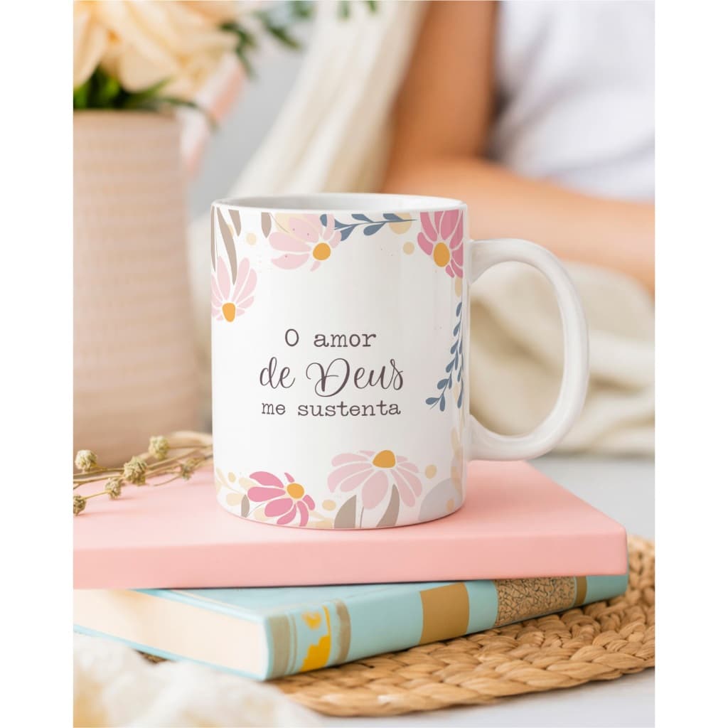 Caneca Xícara Frases Evangélicas Deus é maior Deus Minimalistas Fofinhas e Bonitinhas Personalizadas OFERTA RELÂMPAGO!