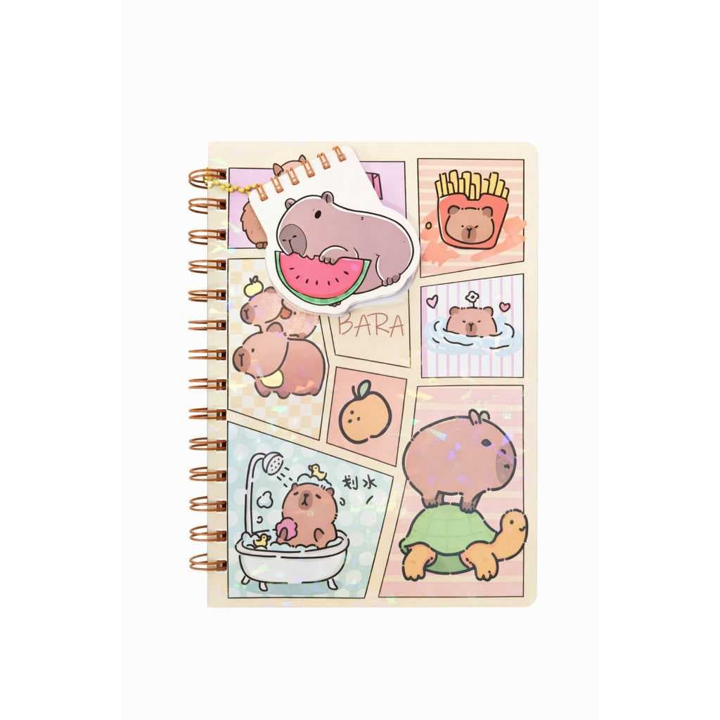 Caderno Capivara fofo A5 Espiral folhas Simples