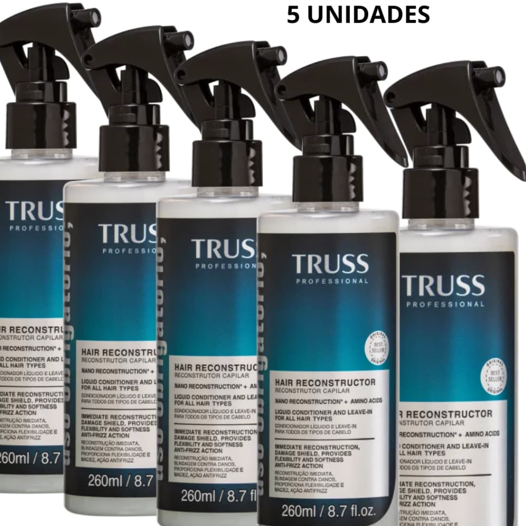 5 Uso Obrigatório Truss 260ml Tratamento Reconstrutor Protetor Térmico Restauração