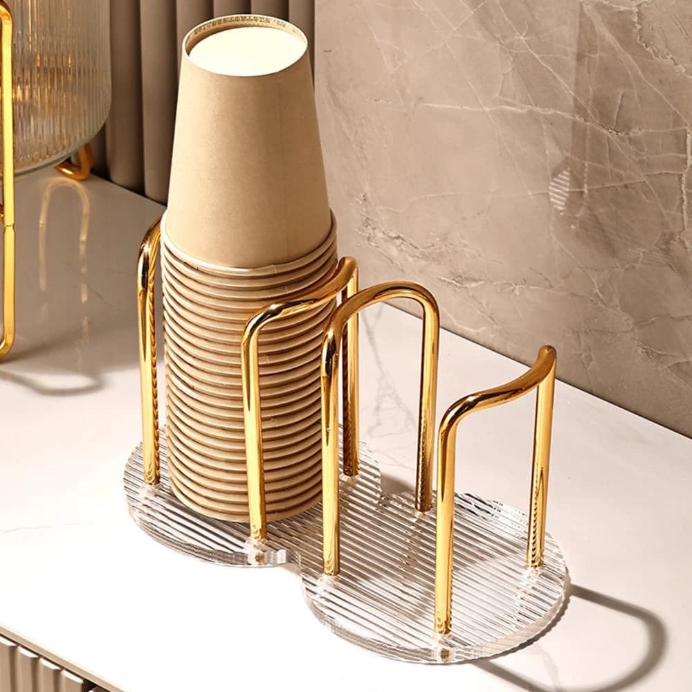 Organizador Porta Copos Descartáveis Acrílico Suporte Vertical para Copos de Água Chá Café Dispenser Cozinha Escritorio
