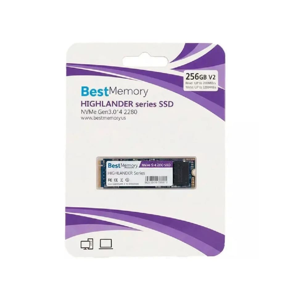 SSD BEST MEMORY Highlander Series 256GB [BTPCI-256G-2000] M.2 2280 NVMe PCIe x4 Gen3 (L=2000MB/s / E=1600MB/s)