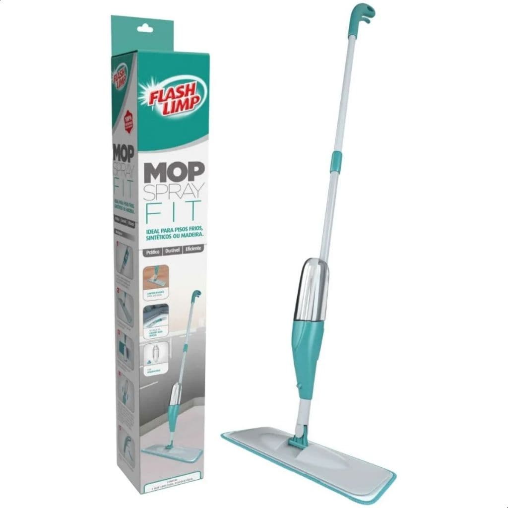 Mop Limpeza Spray Inteligente Vassoura Rodo com Microfibra Fit Flash Limp Original