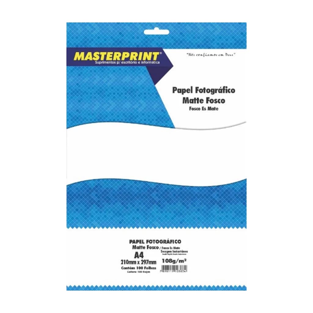 Papel Fotográfico Matte Fosco A4 108g 100 Folhas Masterprint
