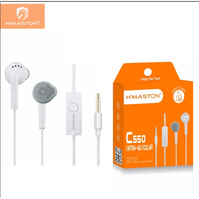 Fone de Ouivido com Microfone h maston com Fio Branco