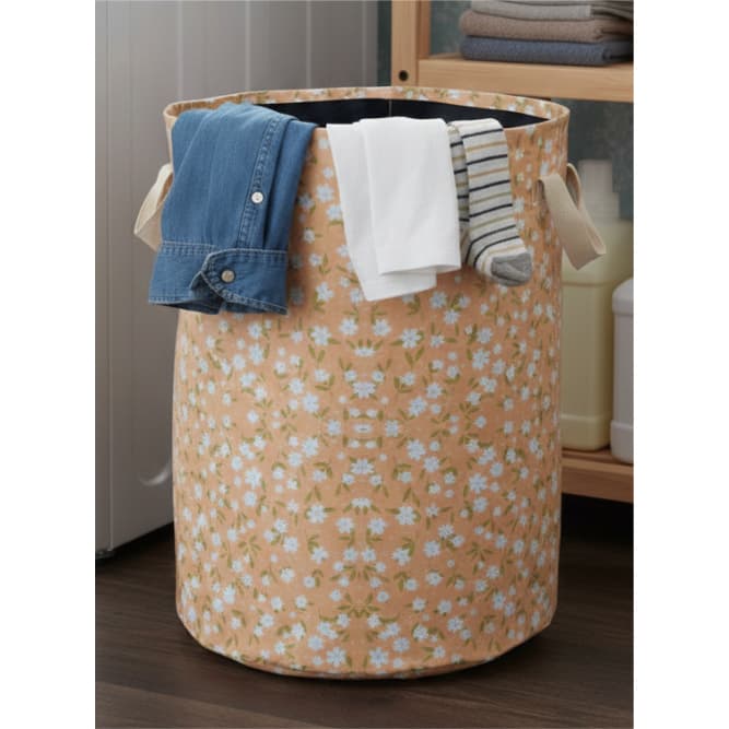 Cesto Roupas Multiuso Organizador em Lona – Floral Vintage 50CM