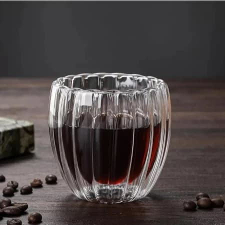 Conjunto Duplo Copos Café Vidro Borossilicato Resistente Linha Moderna 90ml
