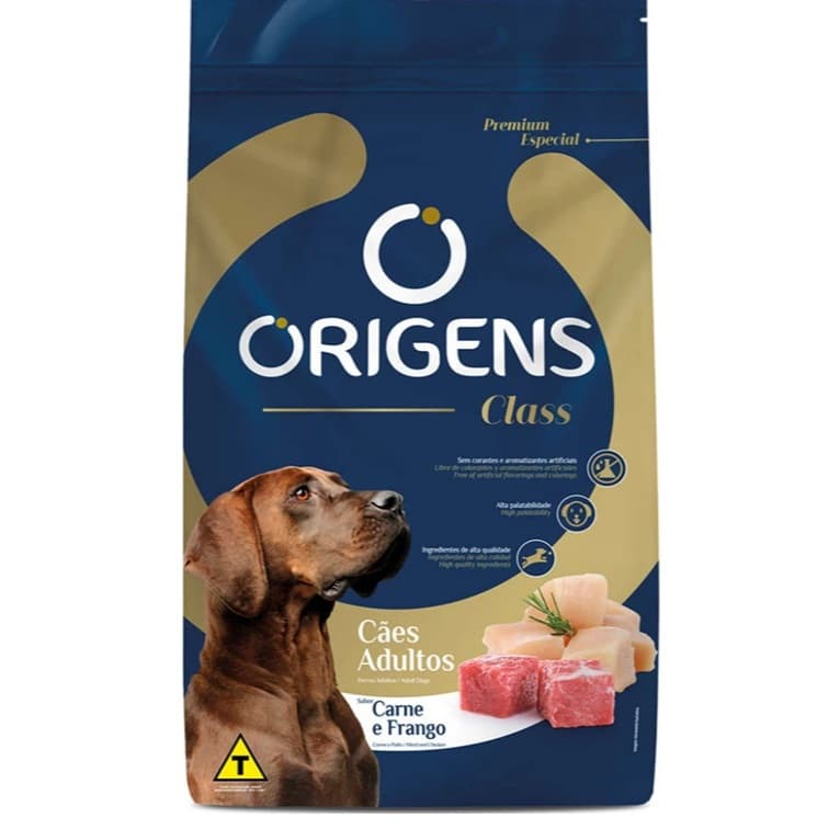 Ração Origens Class Cães Adultos Sabor Carne Frango 15kg Premium Especial