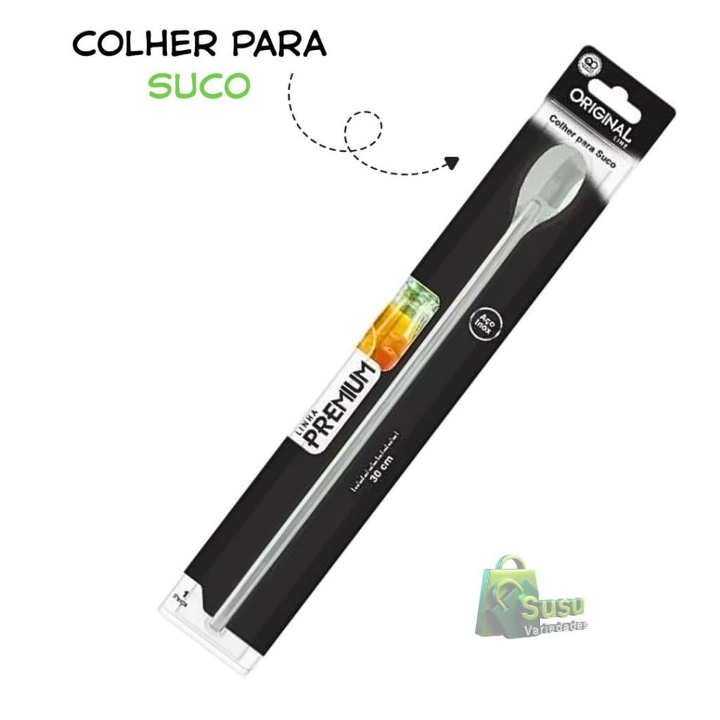 Foco em Sucos e Refrescos Colher para Suco Longa em Inox: Mistura Refrescos P/ Família
