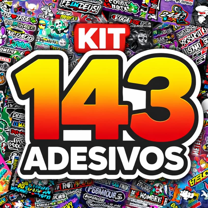 Kit 143 Adesivos Stickers Bomb Vinil Resistente Água - Carro Moto Bike Capacete Notebook
