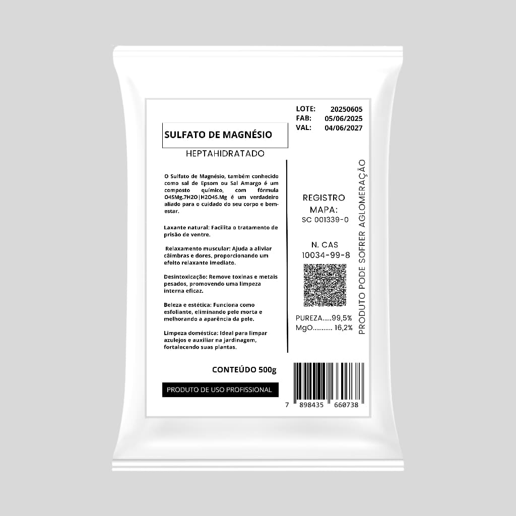 Sal Salamargo 500g Sais de banho Sulfato de Magnésio