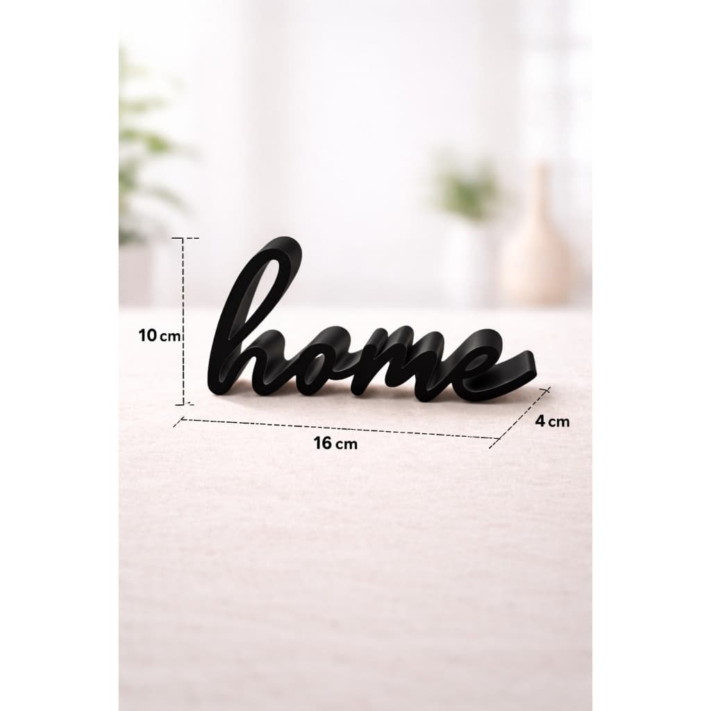 Letreiro Decorativo Home Preto de Mesa Estante Balcão Moderno - Decoração Sala e Quarto Minimalista