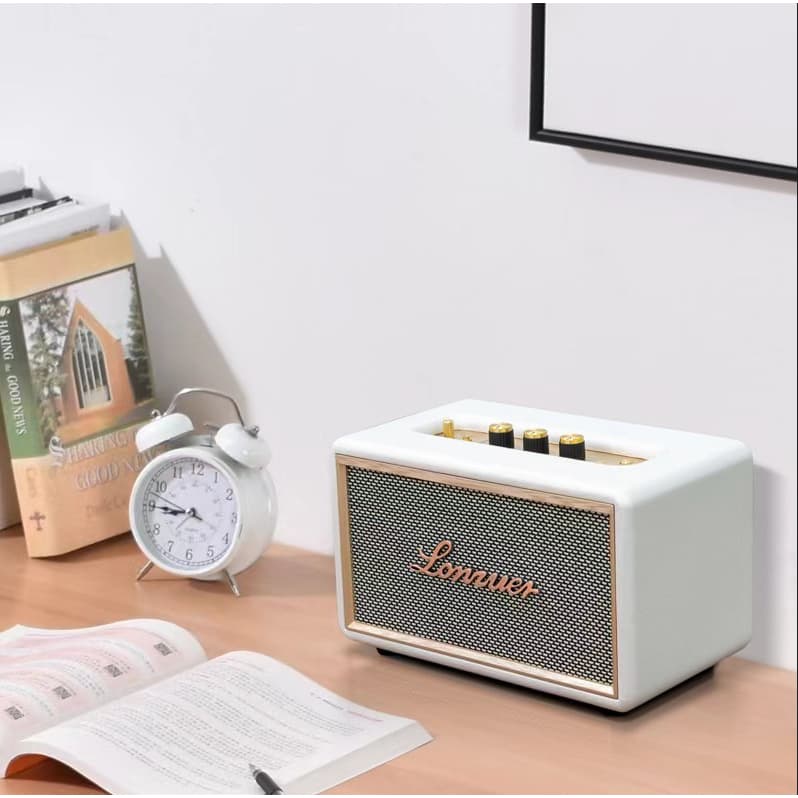Caixa De Som Bluetooth 5.0 Subwoofer Retrô Revestida Couro Lonzuer-Dream2026