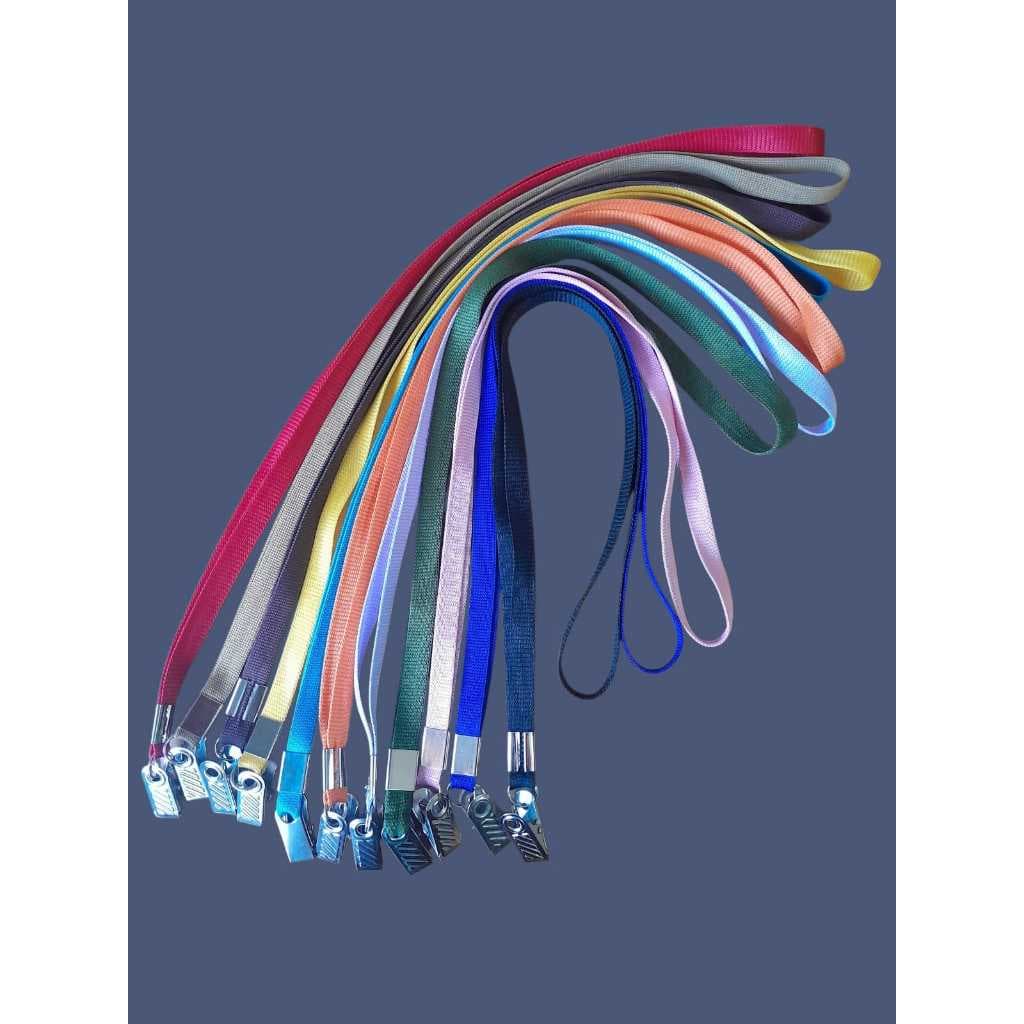 Cordão para crachá 10mm liso c/clips jacaré mais porta crachá de plastico transp. pvc