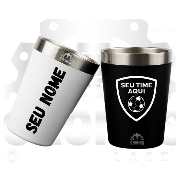 Copo Caneca Aço Inox Térmico com tampa 360ML ENVIO 12H Personalizado a Laser com Nome Time Desenhos