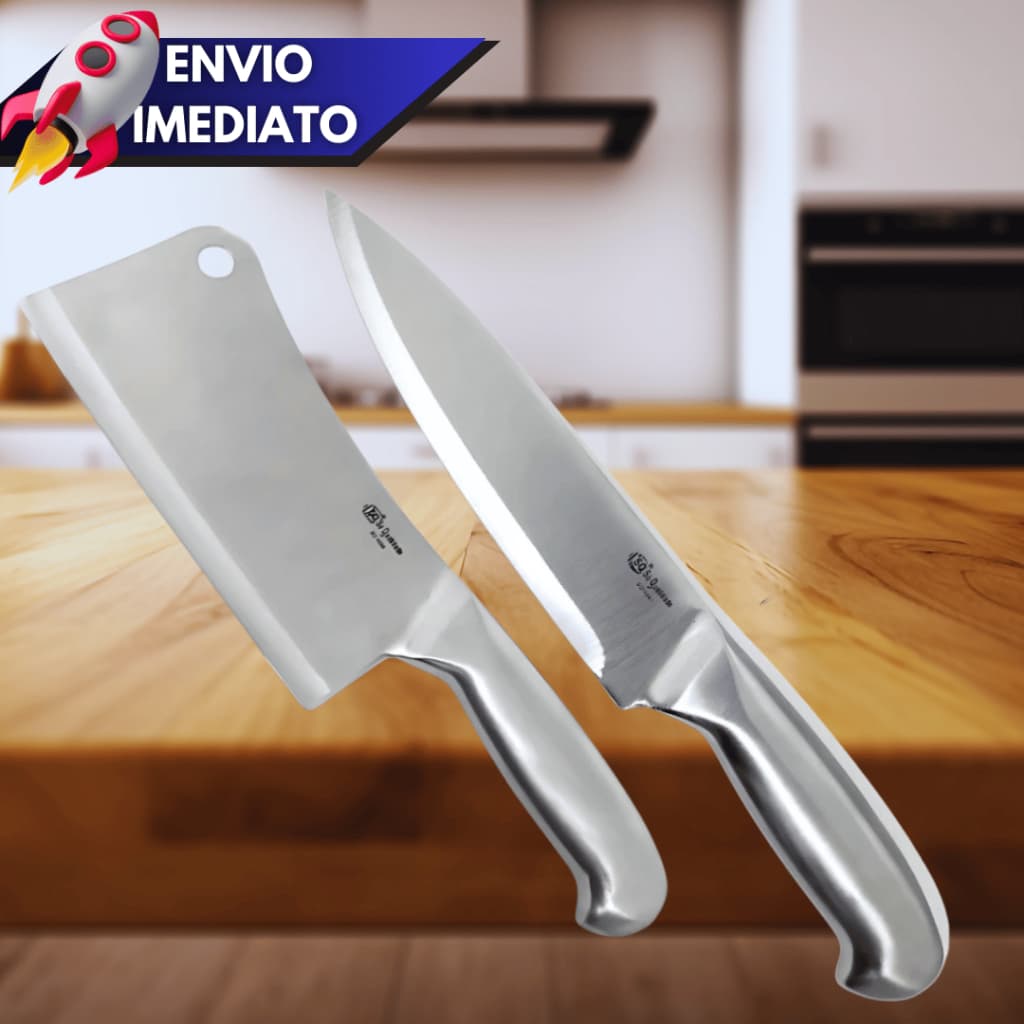Facas Peixeira Inox 7” + Cutelo ou individual – Profissional e Resistente para Uso Contínuo