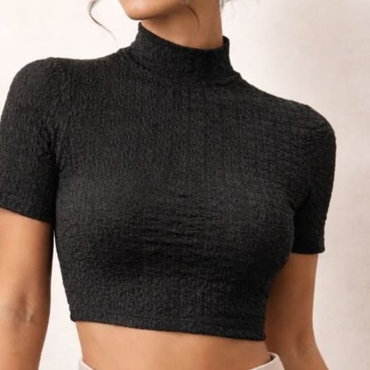 Cropped Feminino Tee Básico Casual Premium