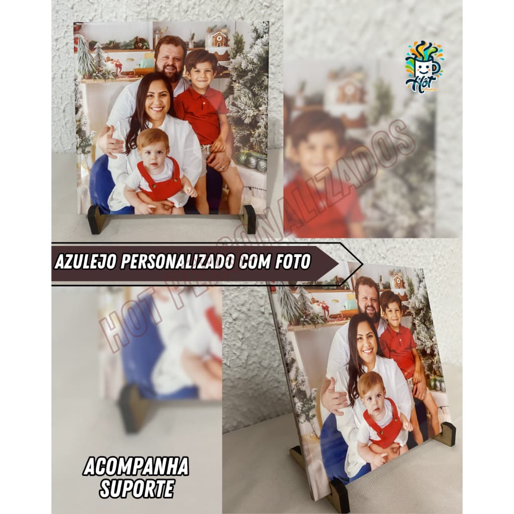 Azulejos de Cerâmica Personalizados com foto Sublimação Porta Retrato com Suporte
