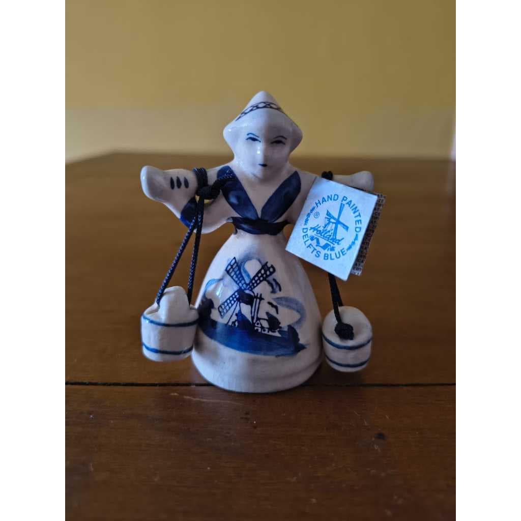 HOLANDA, Souvenir Camponesa Delft, 8cm, Dec.80/90, ITEM COLEÇÃO,  USADO, LER ANUNCIO ABAIXO, Excelente estado, Acervo