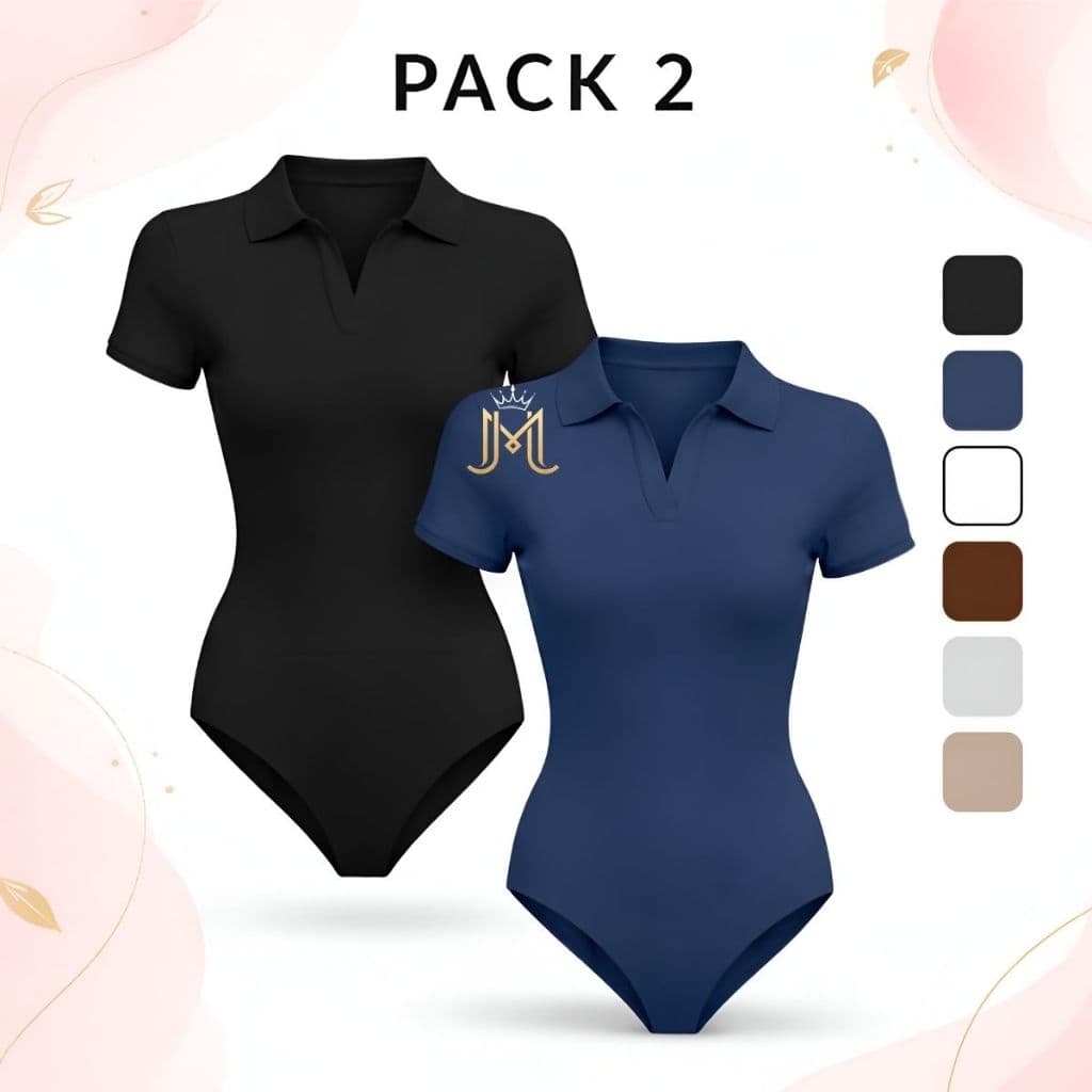 Kit 2 Body Feminino Polo Manga Curta Suplex Duplo Premium kit Alta Qualidade Casual Elegante Conforto