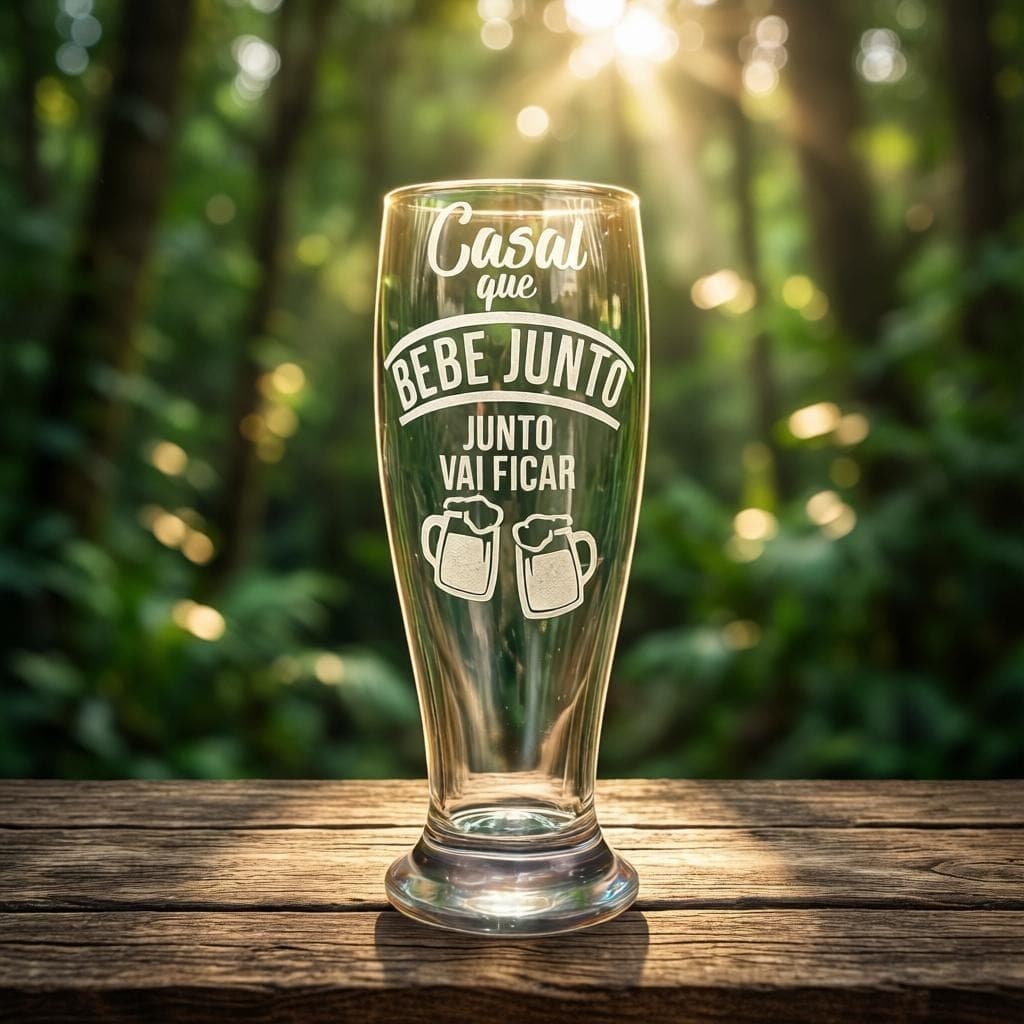 kit 14 Tulipa de Chopp 320 ml - VIDRO- Personalizada (TRANSPARENTE)