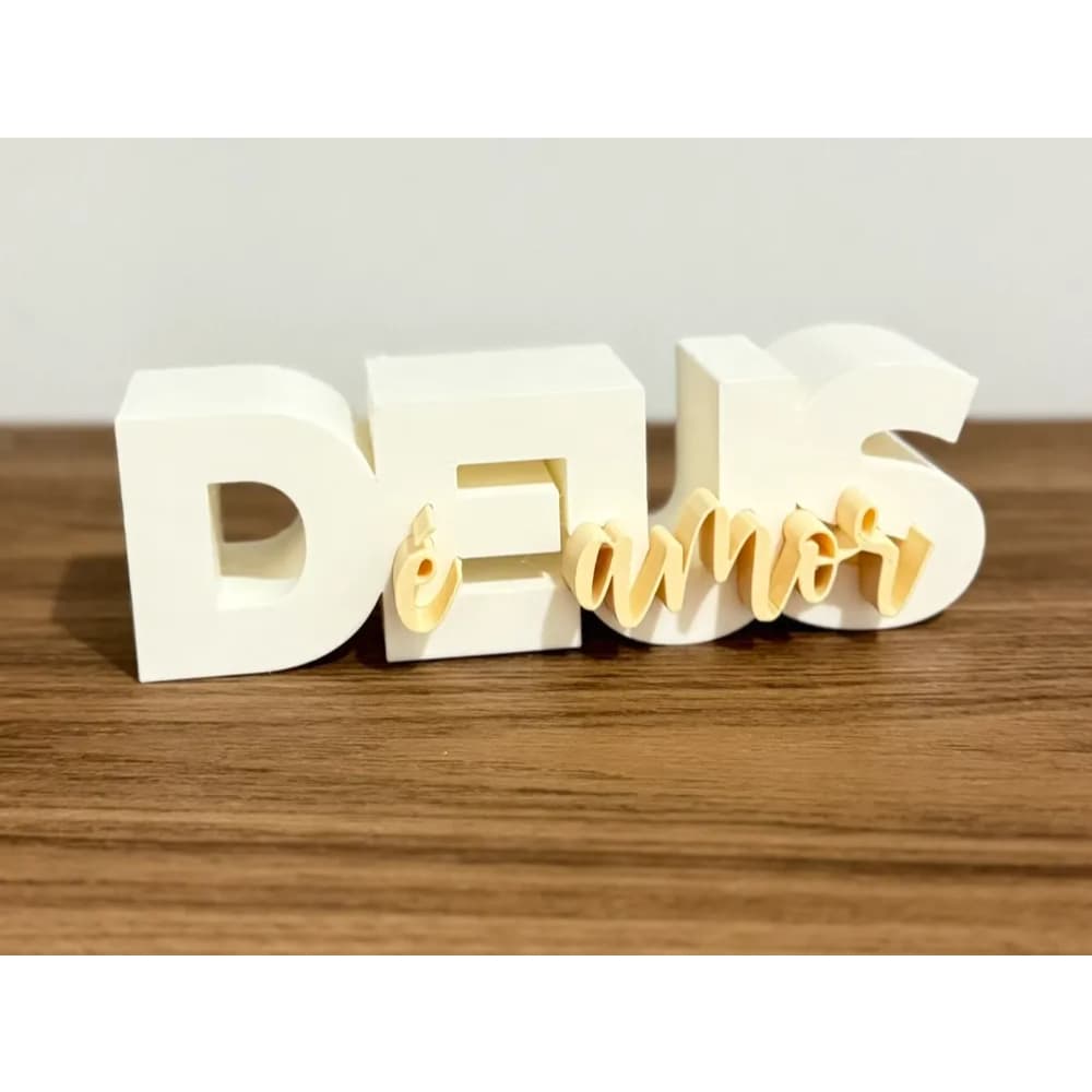 Placa decorativa em 3D, Deus é amor
